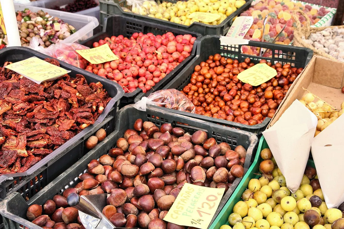 Castañas a la venta en España